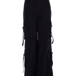 Foxblood Black Wide-Leg Cargo Pants